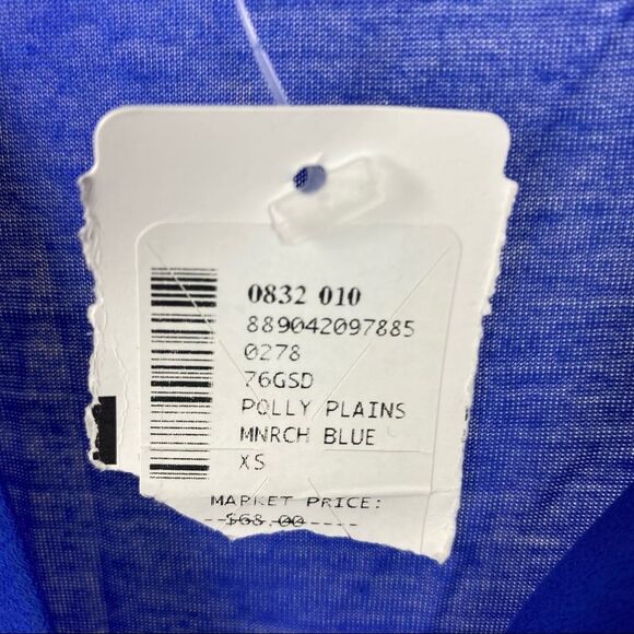 NWT French Connection Pop Over Blue Chiffon Business Casual Top - Picture 3 of 4